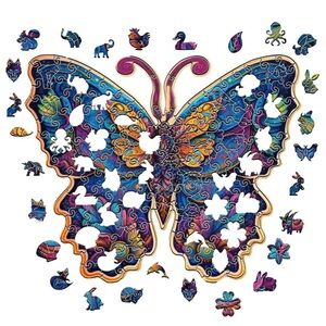 Vibrant Butterfly Wooden Puzzle